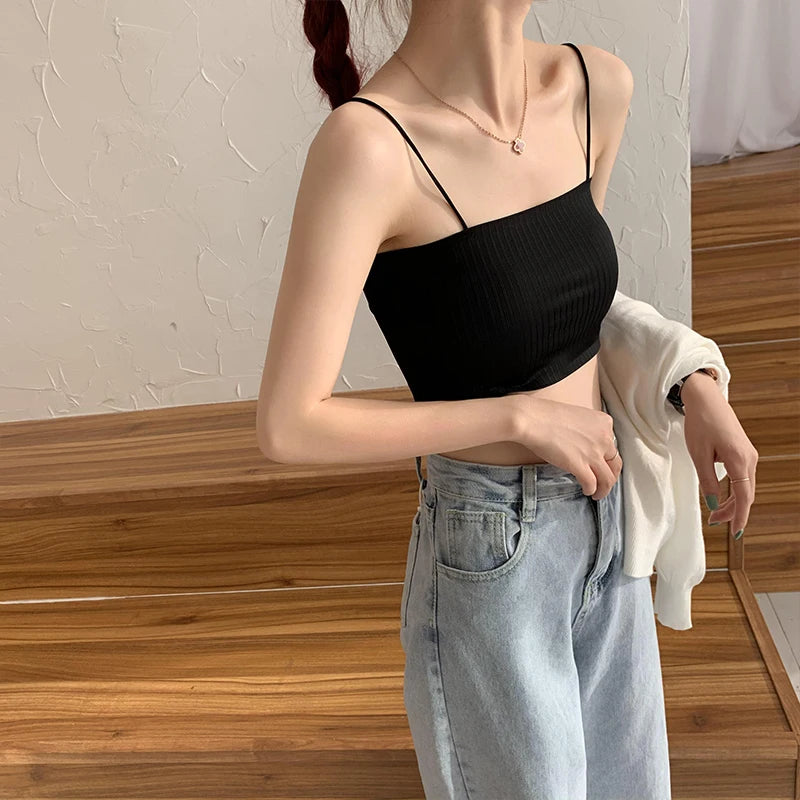 Tube Top Bras For Women Strapless Sexy Seamless Underwear Summer Crop Tops Sexy Lingerie Ice Silk Bandeau Bra Removable Pads