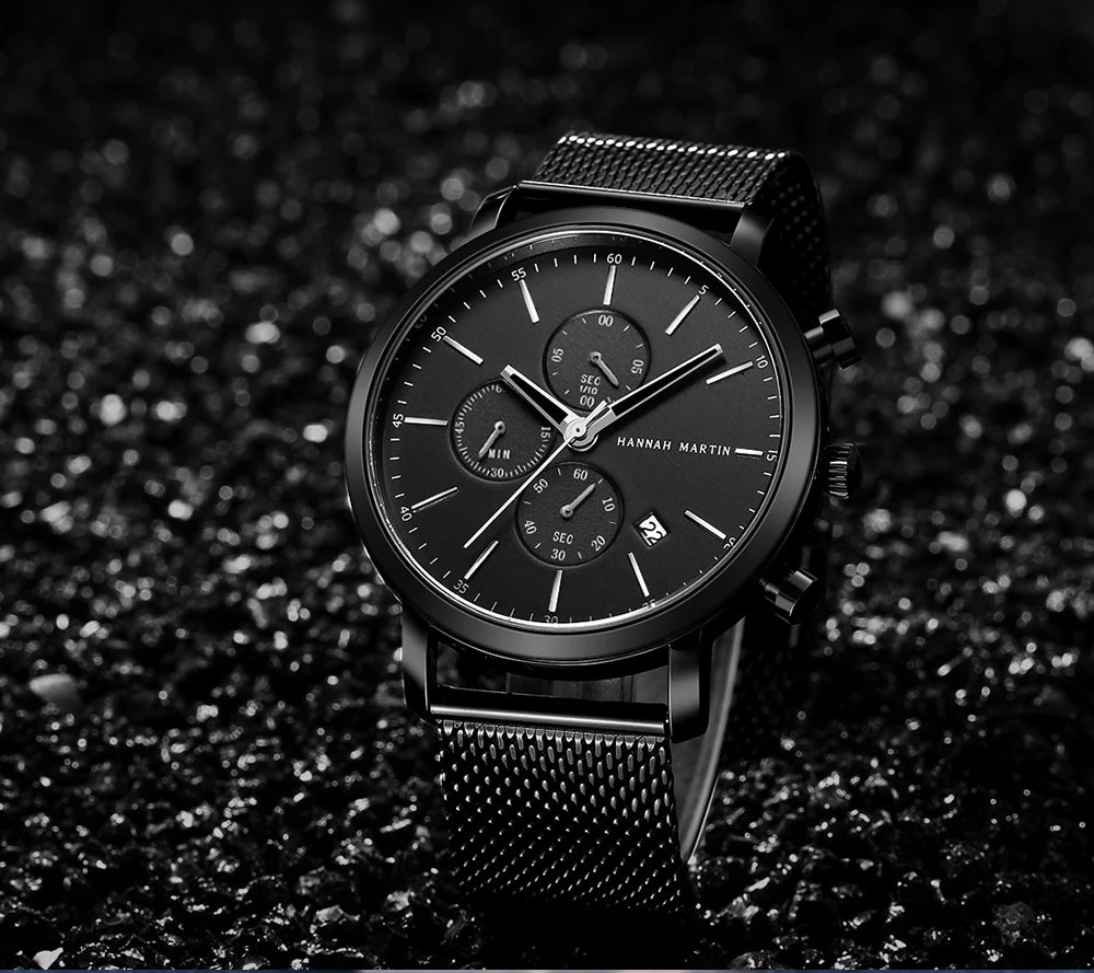 Men Watches Top Brand Fashion Multifunction Small Dial Stainless Steel Mesh Business Waterproof Wrist Watches Relogio Masculino
