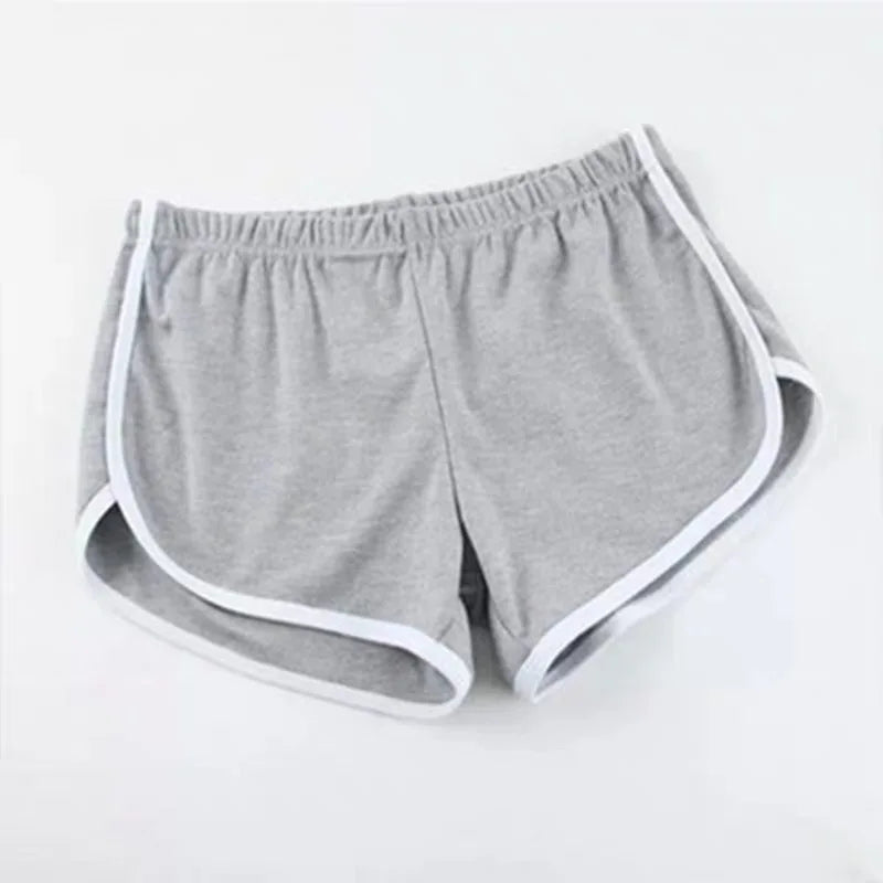 Striped Sports Shorts for Women, Simple Loose Shorts, Casual Slimming Short for Ladies, High Waisted, Monochrome, Summer Fashion