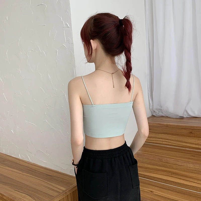 Tube Top Bras For Women Strapless Sexy Seamless Underwear Summer Crop Tops Sexy Lingerie Ice Silk Bandeau Bra Removable Pads