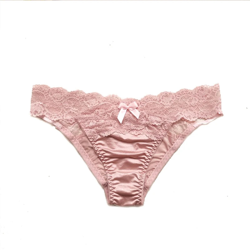 Underwear Women Sexy Lace Thong Pants Female Hollow Out Panties Low Waist Fashion Underpants New Ladies Bow Underwear Shorts