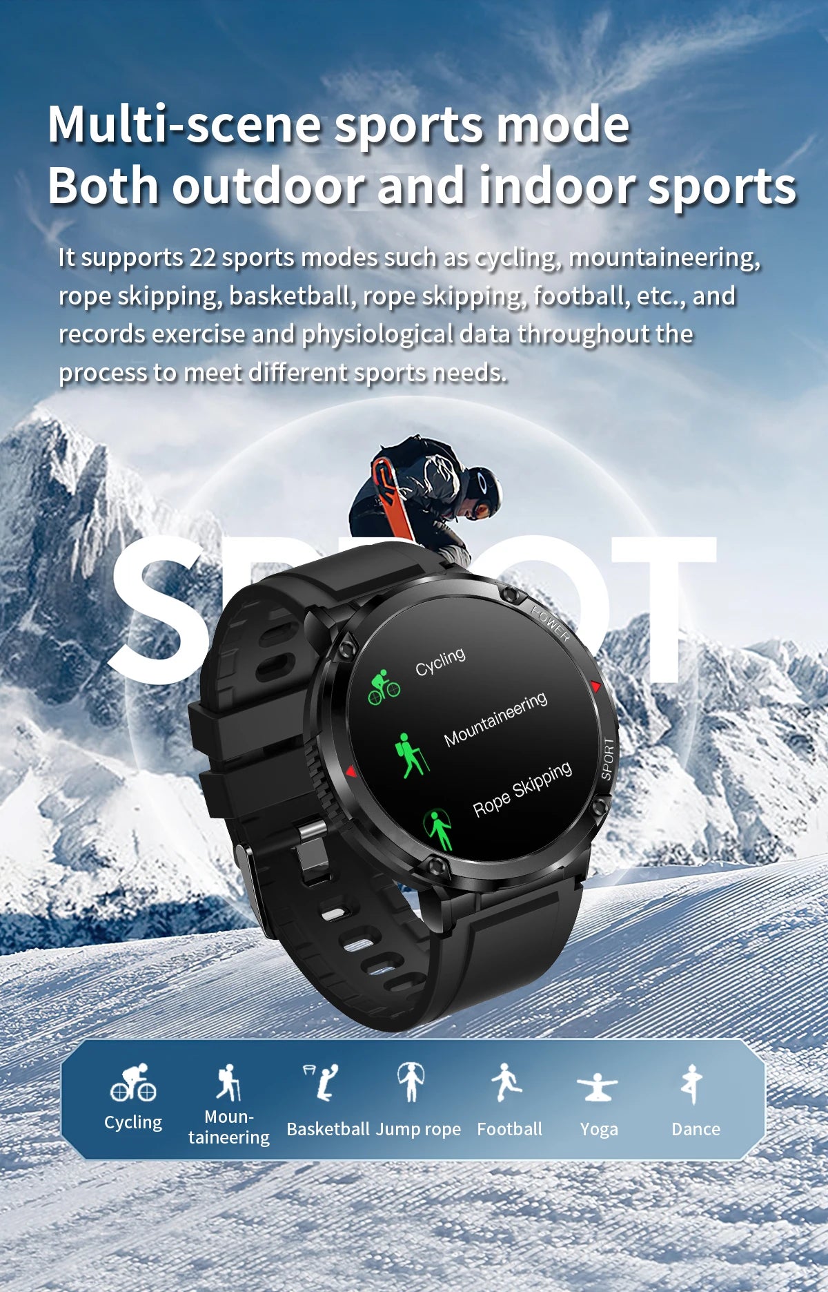 Smart Watch 1.6inch 400*400 Round Screen Bluetooth Call Heart Rate Hi-Fi Speakers IP68 Waterproof Sport Tracket Smartwatch