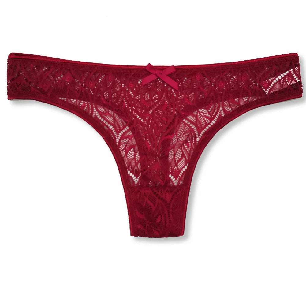 Sexy Panties Women Lace Silk Underwear Low Waist V-Waist Briefs Cotton Crotch Breathable Quick-Drying Sports Underwear