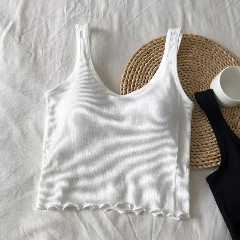 Cropped Tanks Ruffles Tube Top Women Bralette Crop Top Sexy Lingerie Bra Sports Underwear Fashion Ladies Street Tops Camisole