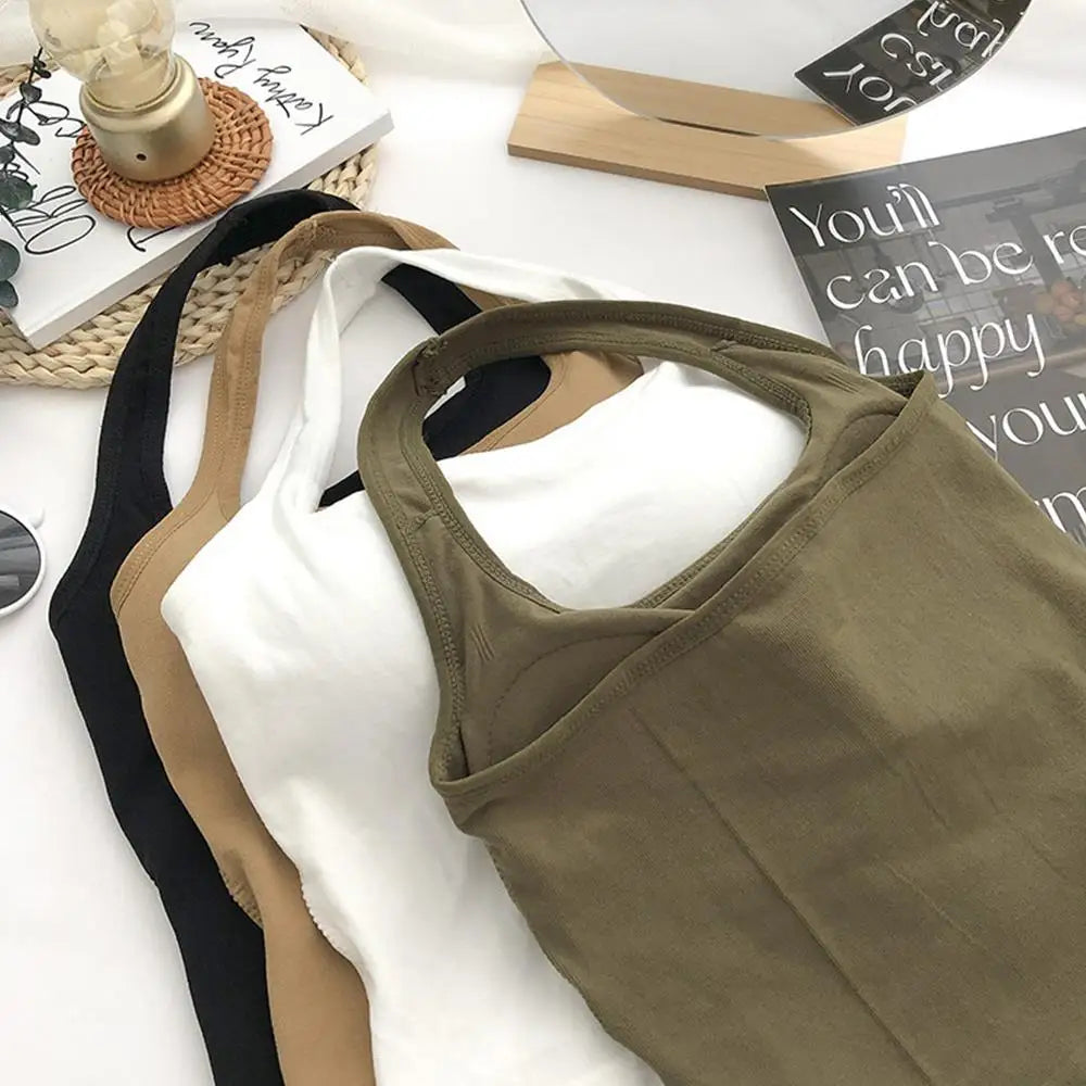 Women Halter Neck Tube Camis Sexy Backless Black White Tank Tops Streetwear Vest Female Crop Top Summer Basic T-shirts Ladies