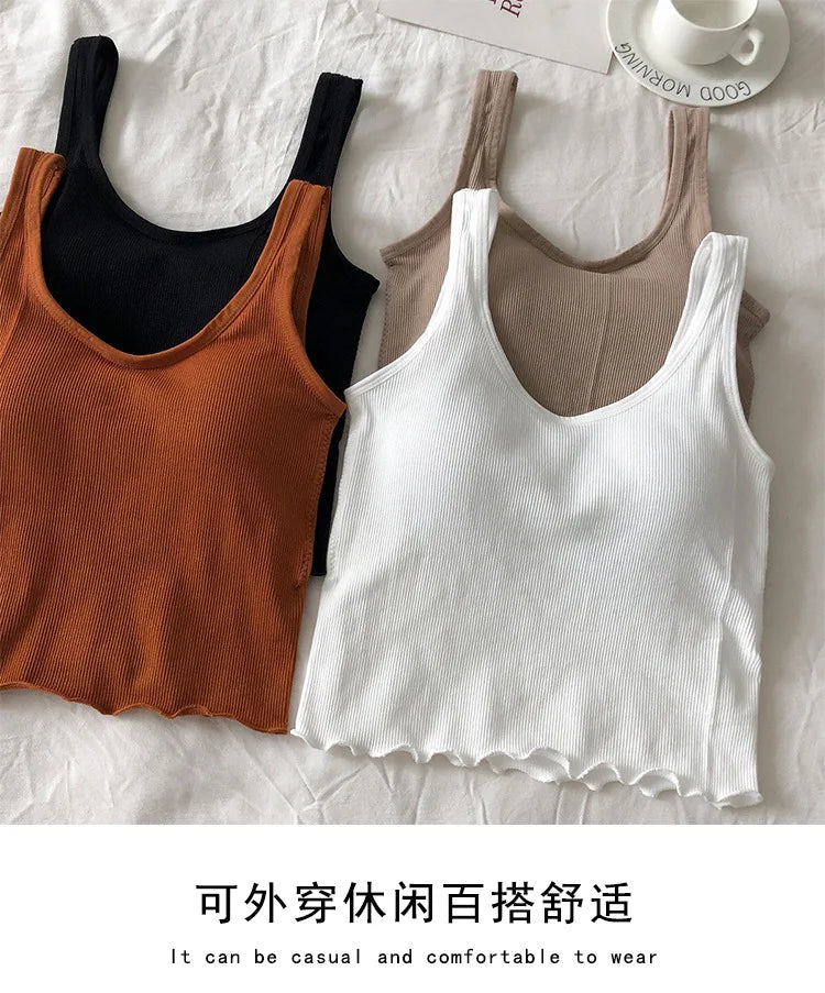 Cropped Tanks Ruffles Tube Top Women Bralette Crop Top Sexy Lingerie Bra Sports Underwear Fashion Ladies Street Tops Camisole