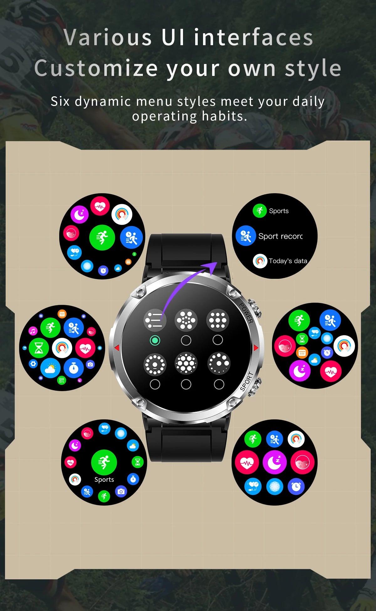 Smart Watch 1.6inch 400*400 Round Screen Bluetooth Call Heart Rate Hi-Fi Speakers IP68 Waterproof Sport Tracket Smartwatch