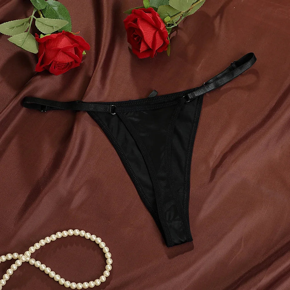 Sexy Women's Satin Soft G-Strings Thongs T-Panties Low Waist Bow Briefs Shorts Comfortable Female Underwear Трусы Женские