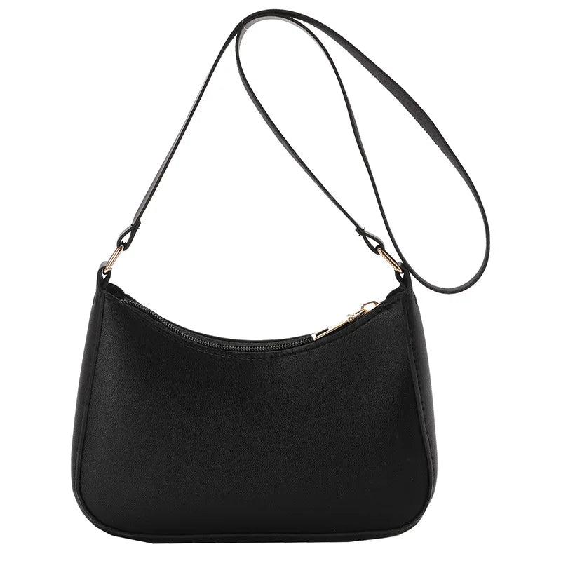 Women's Fashion Handbags Retro Solid Color PU Leather Shoulder Underarm Bag Casual Women Handbags Designer Bag