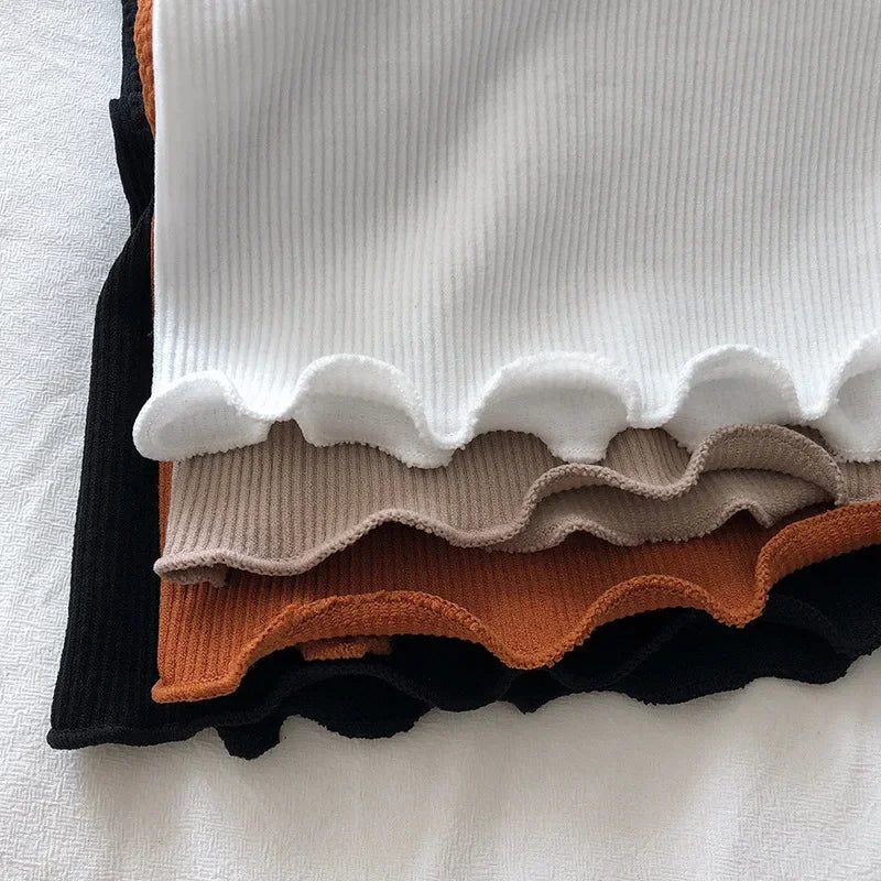 Cropped Tanks Ruffles Tube Top Women Bralette Crop Top Sexy Lingerie Bra Sports Underwear Fashion Ladies Street Tops Camisole
