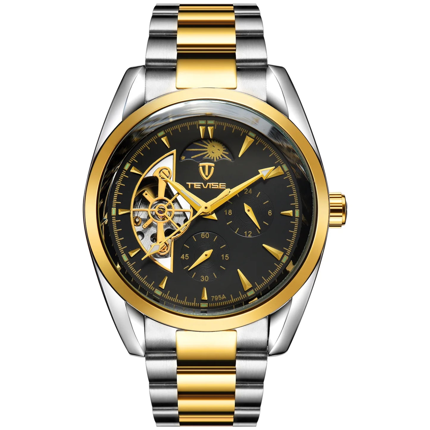 Relogio Masculino Tevise Mens Watches Top Brand Luxury Tourbillon Automatic Mechanical Watch Men Full Steel Waterproof Watches