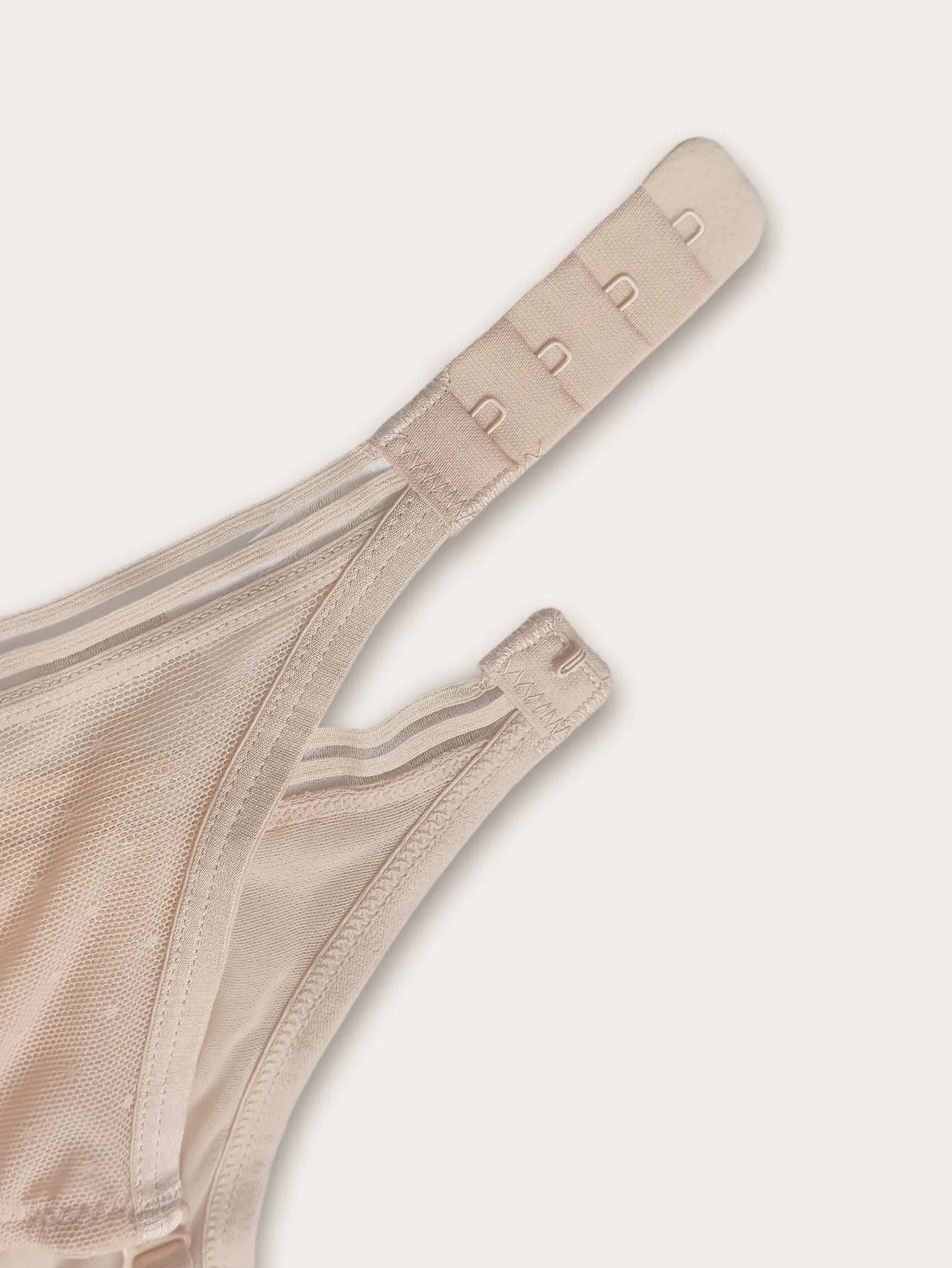 Low Back Bras for Women-Seamless Lightly Lined Invisible Backless Bra-Underwire Plunge Open Back Beige Bra
