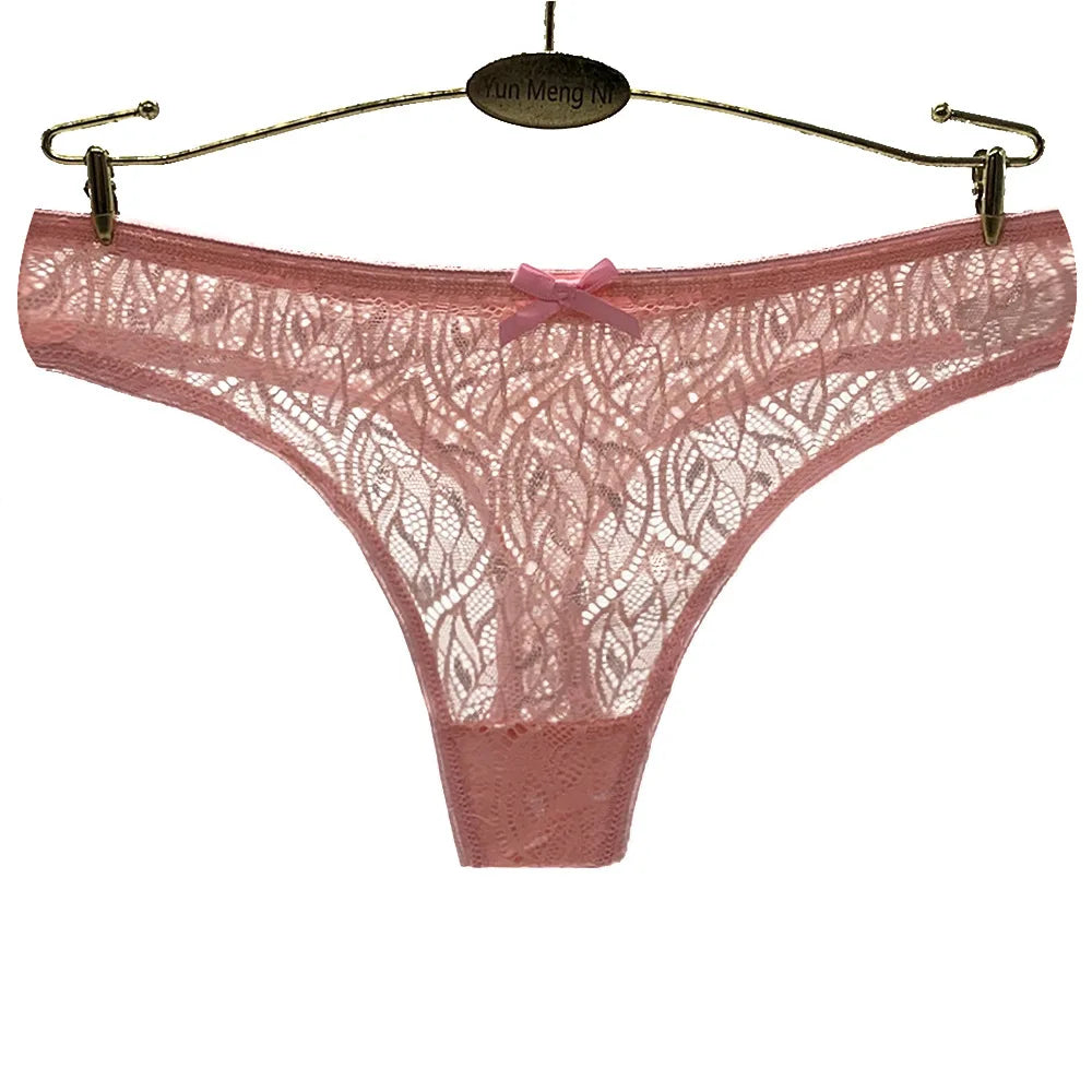 Sexy Panties Women Lace Silk Underwear Low Waist V-Waist Briefs Cotton Crotch Breathable Quick-Drying Sports Underwear