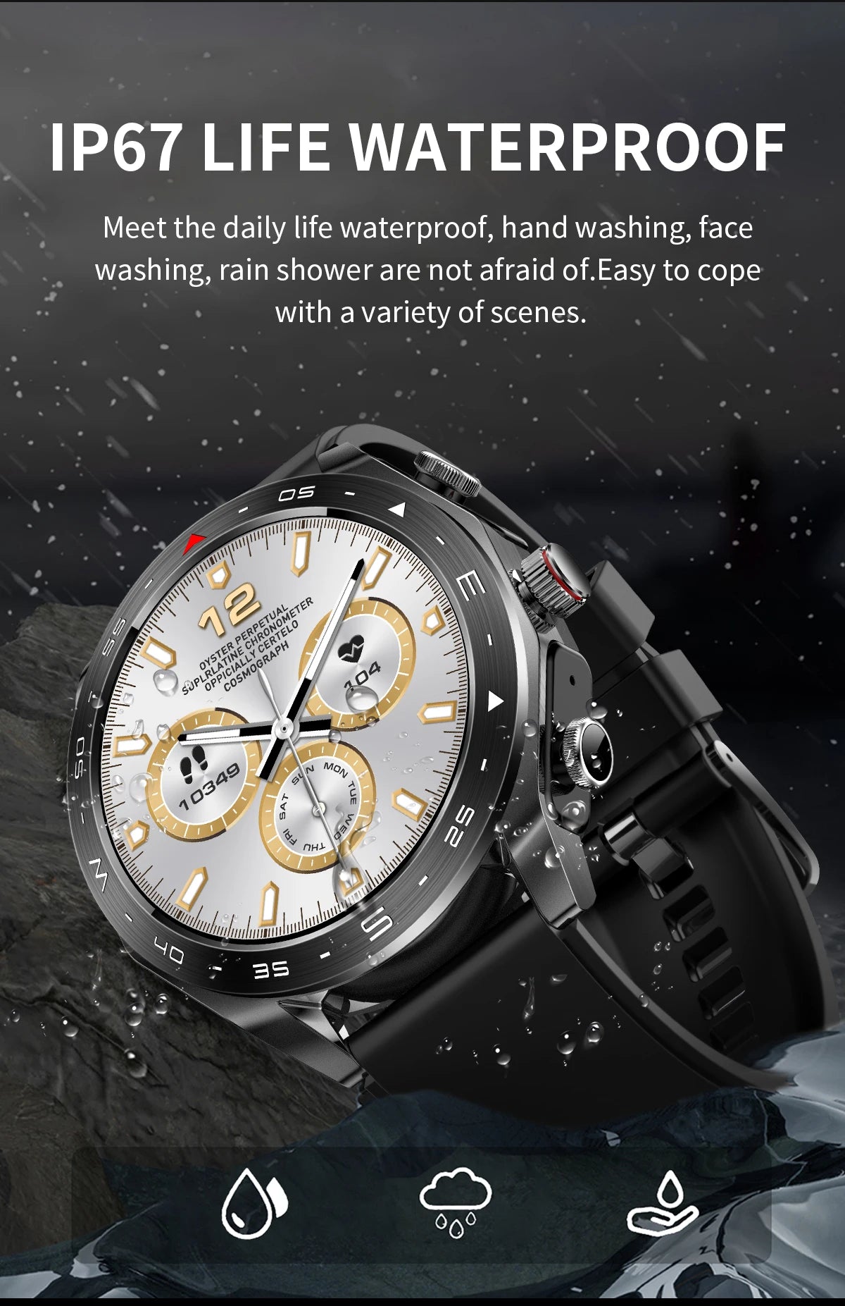 2025 New Smart Watch with TWS Earbuds 1.52 Inch AMOLED IP67 Waterproof Bluetooth Calls MP3 Music Smartwatch for Men Android iOS