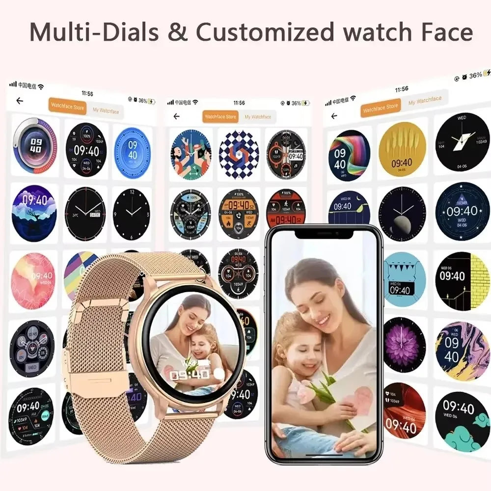 New Smartwatch 2025 Round AMOLED relojes para hombres Bluetooth Wireless Smart Watches For Man Woman Custom Watch Faces Watch
