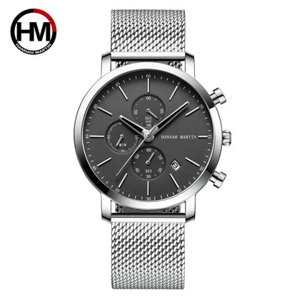 Men Watches Top Brand Fashion Multifunction Small Dial Stainless Steel Mesh Business Waterproof Wrist Watches Relogio Masculino