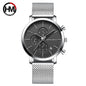 Men Watches Top Brand Fashion Multifunction Small Dial Stainless Steel Mesh Business Waterproof Wrist Watches Relogio Masculino