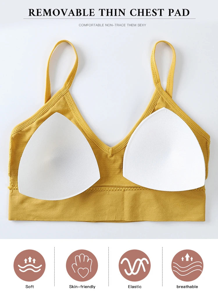 Women Bra Set Sexy Lingerie Female Underwear Bralette Ribbed Tops Girls Fashion Brassiere Basic Stretchy Tank Crop Tops Suit
