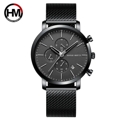 Men Watches Top Brand Fashion Multifunction Small Dial Stainless Steel Mesh Business Waterproof Wrist Watches Relogio Masculino