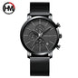 Men Watches Top Brand Fashion Multifunction Small Dial Stainless Steel Mesh Business Waterproof Wrist Watches Relogio Masculino
