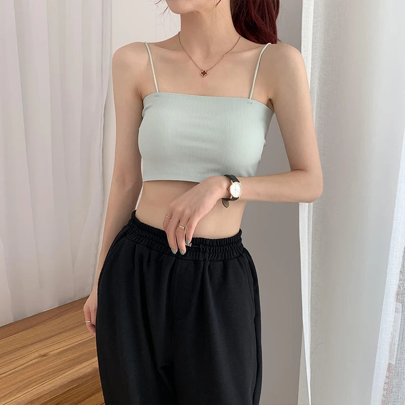 Tube Top Bras For Women Strapless Sexy Seamless Underwear Summer Crop Tops Sexy Lingerie Ice Silk Bandeau Bra Removable Pads