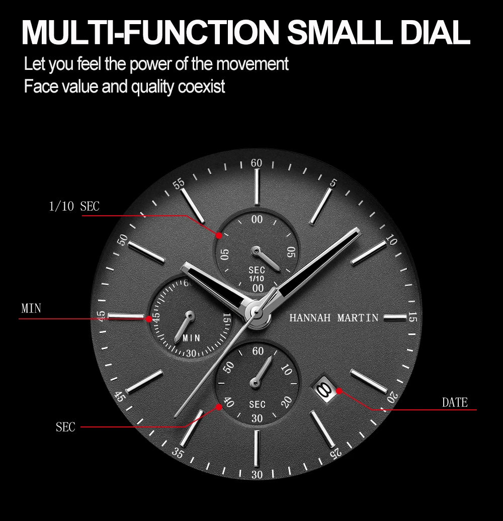 Men Watches Top Brand Fashion Multifunction Small Dial Stainless Steel Mesh Business Waterproof Wrist Watches Relogio Masculino