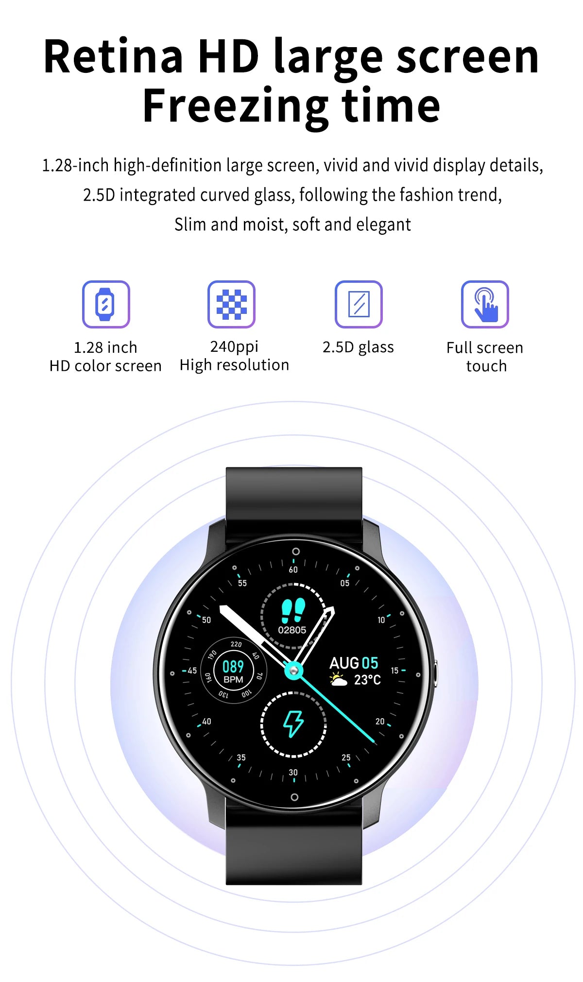 Women's smart watches Real-Time Weather Forecast Activity Tracker Whatsapp Notification Reminder IP67 Waterproof Smartwatches