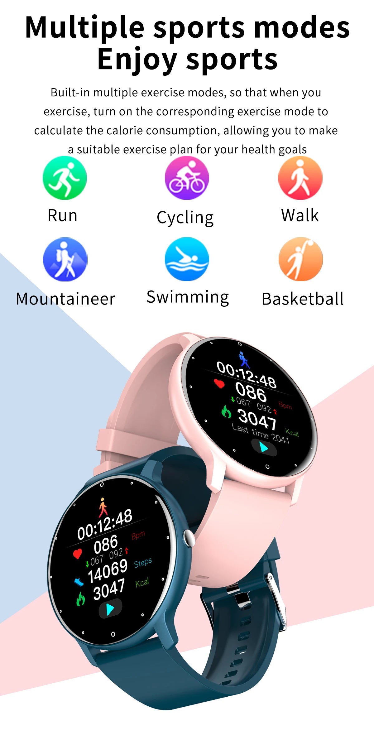 Women's smart watches Real-Time Weather Forecast Activity Tracker Whatsapp Notification Reminder IP67 Waterproof Smartwatches