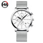 Men Watches Top Brand Fashion Multifunction Small Dial Stainless Steel Mesh Business Waterproof Wrist Watches Relogio Masculino