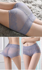 Women's underwear sexy  lace high waist elastic female panties antibacterial transparent  high quality ladies lingerie