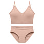 Women Bra Set Sexy Lingerie Female Underwear Bralette Ribbed Tops Girls Fashion Brassiere Basic Stretchy Tank Crop Tops Suit