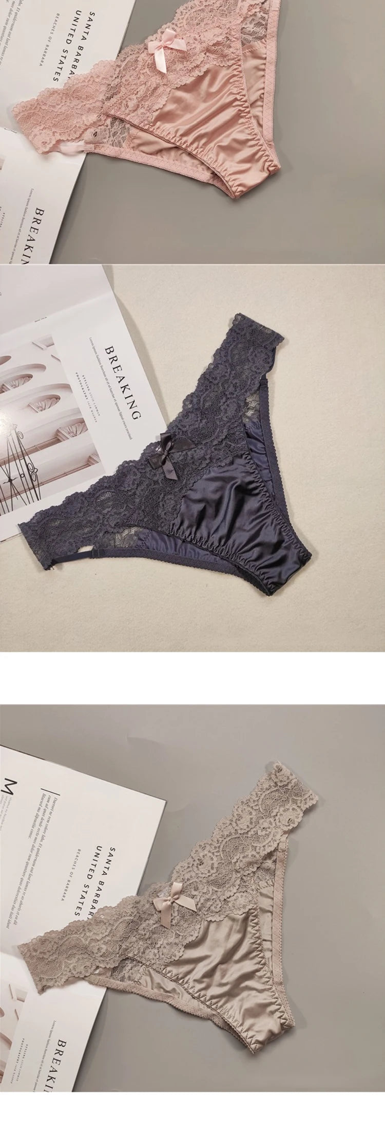 Underwear Women Sexy Lace Thong Pants Female Hollow Out Panties Low Waist Fashion Underpants New Ladies Bow Underwear Shorts