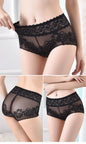 Women's underwear sexy  lace high waist elastic female panties antibacterial transparent  high quality ladies lingerie