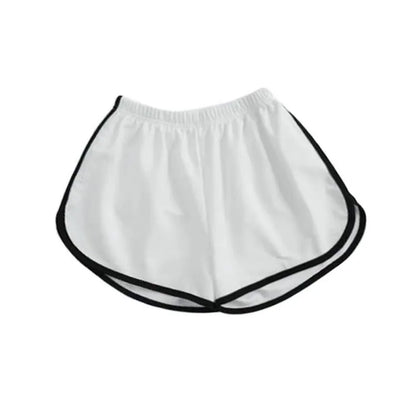 Striped Sports Shorts for Women, Simple Loose Shorts, Casual Slimming Short for Ladies, High Waisted, Monochrome, Summer Fashion