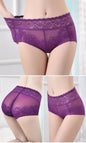 Women's underwear sexy  lace high waist elastic female panties antibacterial transparent  high quality ladies lingerie