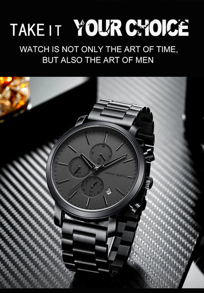 Men Watches Top Brand Fashion Multifunction Small Dial Stainless Steel Mesh Business Waterproof Wrist Watches Relogio Masculino