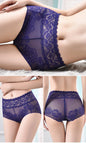 Women's underwear sexy  lace high waist elastic female panties antibacterial transparent  high quality ladies lingerie