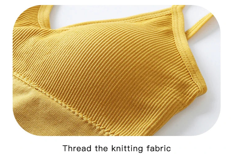 Women Bra Set Sexy Lingerie Female Underwear Bralette Ribbed Tops Girls Fashion Brassiere Basic Stretchy Tank Crop Tops Suit