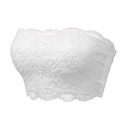 Women Lace Tube Top Ladies Seamless Lingerie Lace Chest Wrapped Underwear Sexy Tube Top Solid Bandeau Underwear Female Bralette 