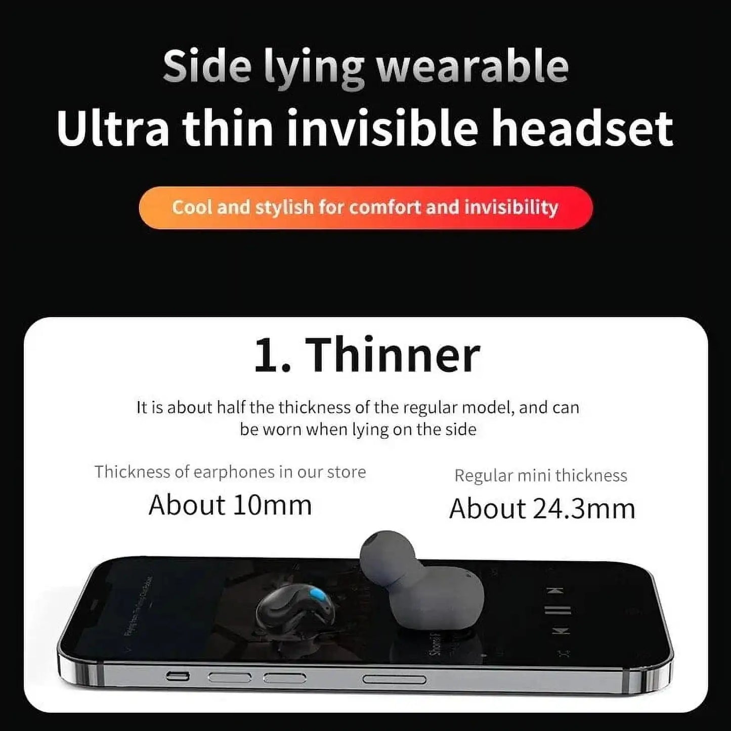 BOSE&bye X55 Bluetooth Wireless Earbuds Ear Hooks Bluetooth Earphones Bass Noise Reduction Earbuds Mini in-ear Headsets