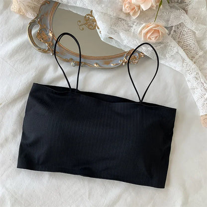 Women Sling Tube Top Sexy Bra Top Breathable Chest Pad Wearing Underwear Strapless Blouse Tube Top Bandeau