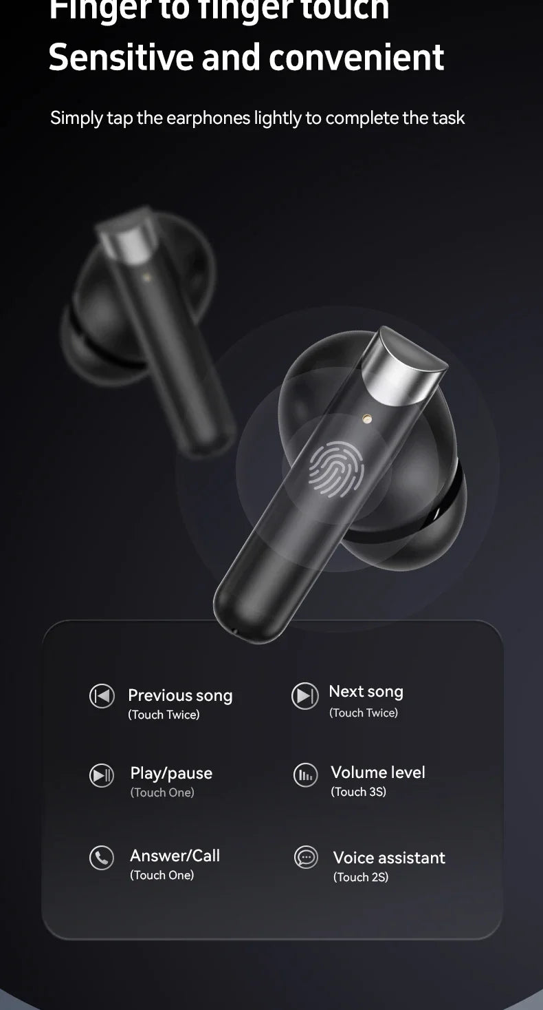 Earphone Bluetooth In-Ear Headphones True Wireless Earbuds  For Noise Reduction Power Display Waterproof Touch Control With Mic