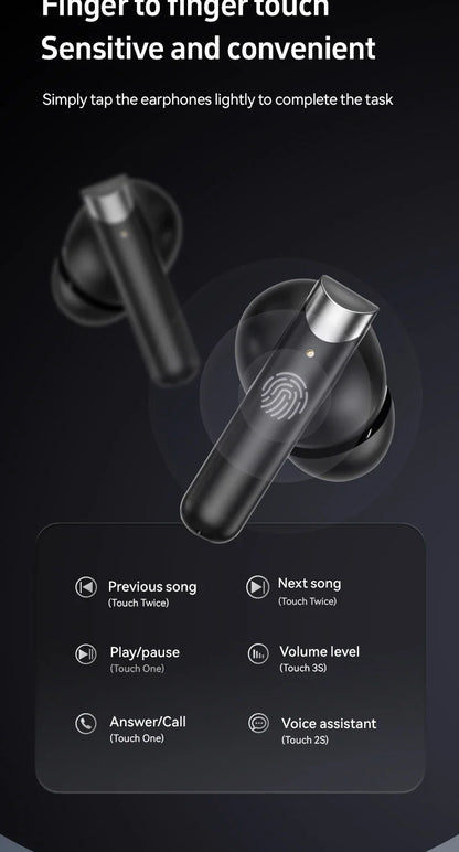 Earphone Bluetooth In-Ear Headphones True Wireless Earbuds  For Noise Reduction Power Display Waterproof Touch Control With Mic