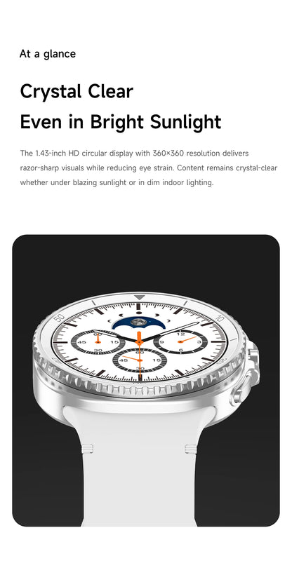 2025 NEW Smart Watch 8 Classic 46mm 1.43" AMOLED Screen IP68 Waterproof Sports Smartwatch BT Call Watch 7 Upgraded for Men Women