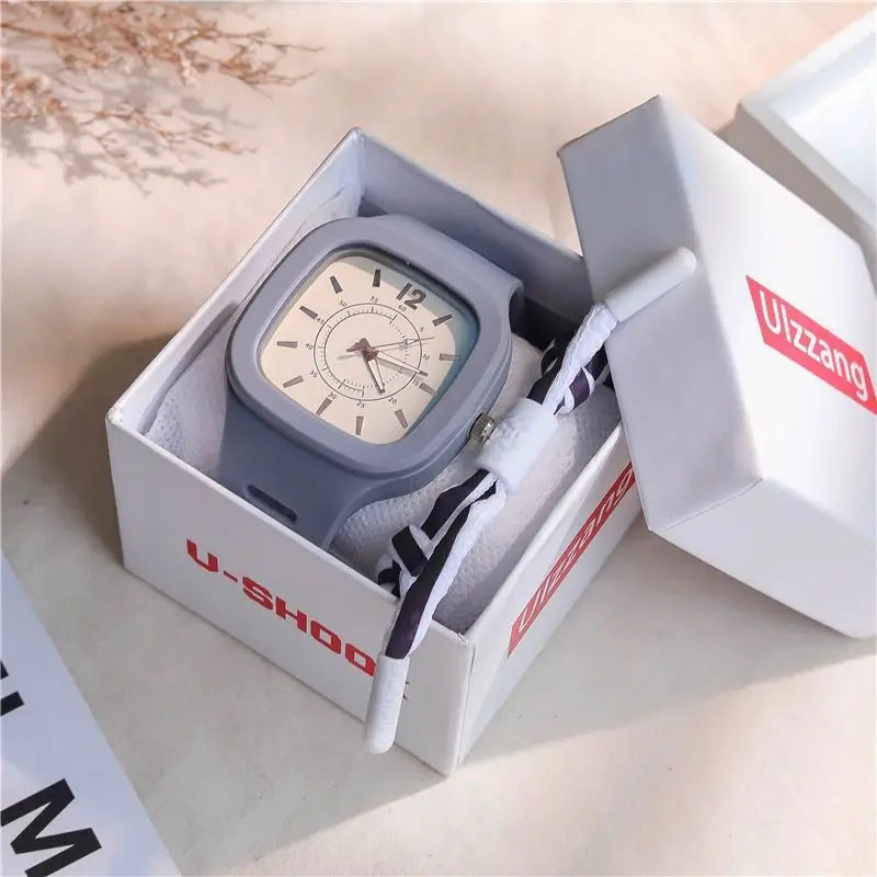 Watches for Elegant Women Simple Fashion Watch Minimalist Design Square Big Dial Soft Wristwatch Valentines Gift for Women Girls