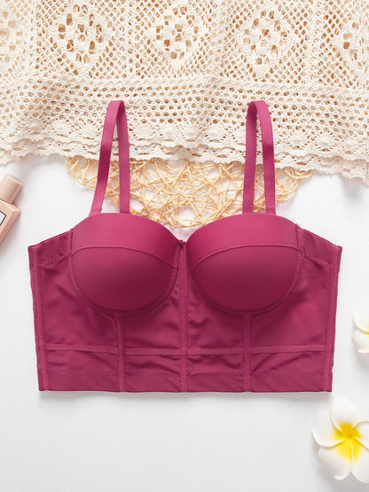 Breathable Bra Buckle Style Design Adjustable Size Solid Color Simplicity Elegant Comfortable New Shoulder Strap Gauze Bra