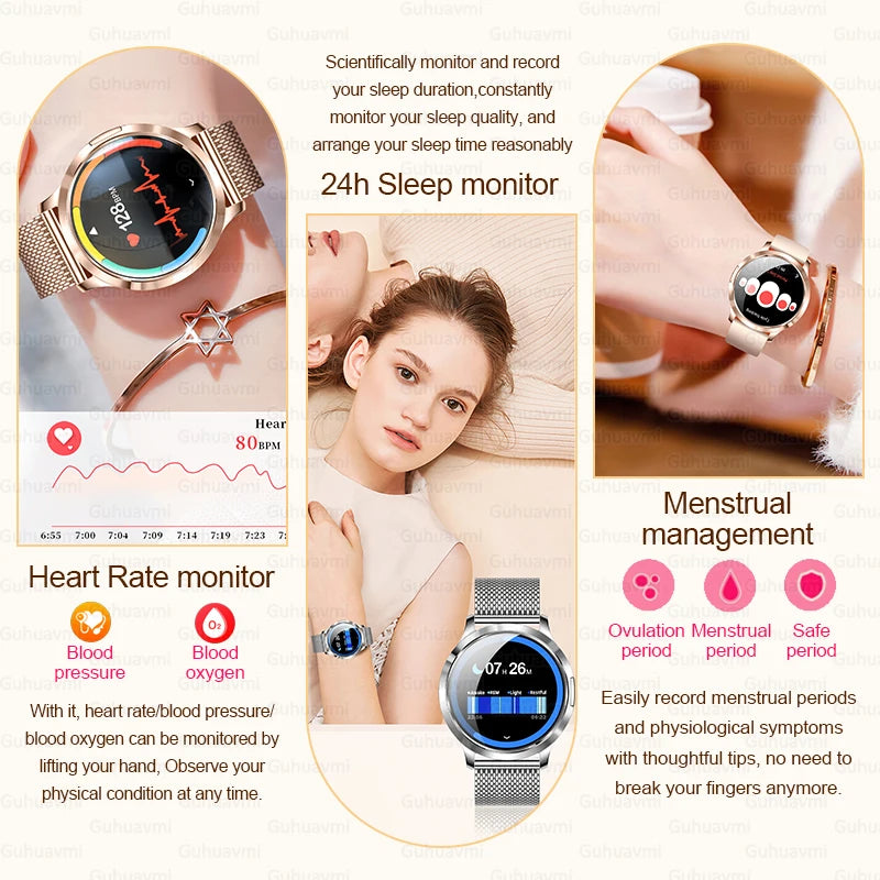 2025 New Smartwatch Women 1.32-inch AMOLED HD Screen Heart Rate Bluetooth Call IP68 Waterproof  Smart Men Watch For Android ios