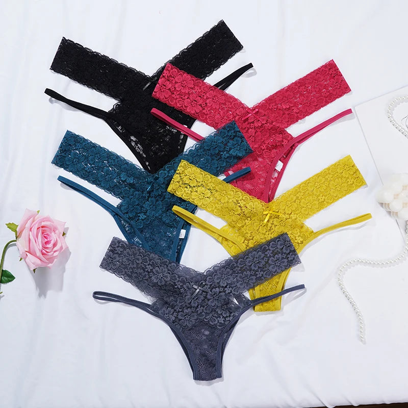 Sexy Lace Ladies Panties Low Waist Underwear Briefs Female Solid Color Underpants Breathable Hollow Out Seamless Lingerie