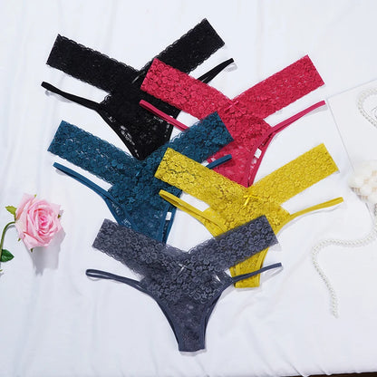 Sexy Lace Ladies Panties Low Waist Underwear Briefs Female Solid Color Underpants Breathable Hollow Out Seamless Lingerie