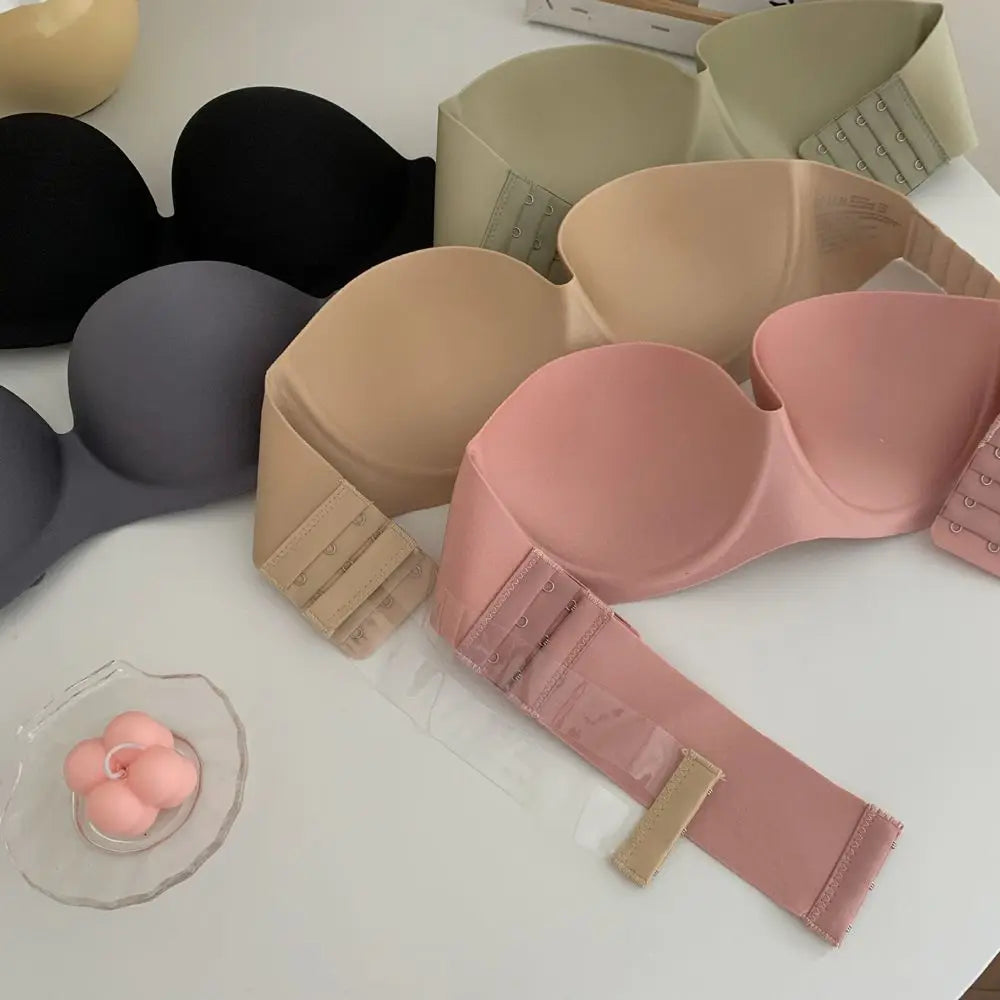 Bra NO Steel Ring Tube Top With Extension Belt Beauty Back Chest Wrap Without Straps Bralette Sexy Strapless Bra Women Bras